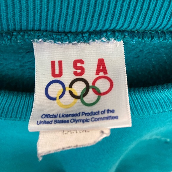 Vintage USA Olympics Teal Crew-Neck Sweatshirt Size Large - Picture 6 of 9